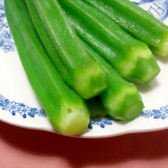 電子レンジで～オクラの茹でかた